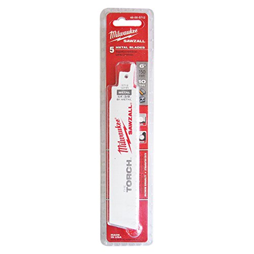 Milwaukee Sabre Saw Blade 6" 10D -Metal Torch 5Pcs 48-00-5712