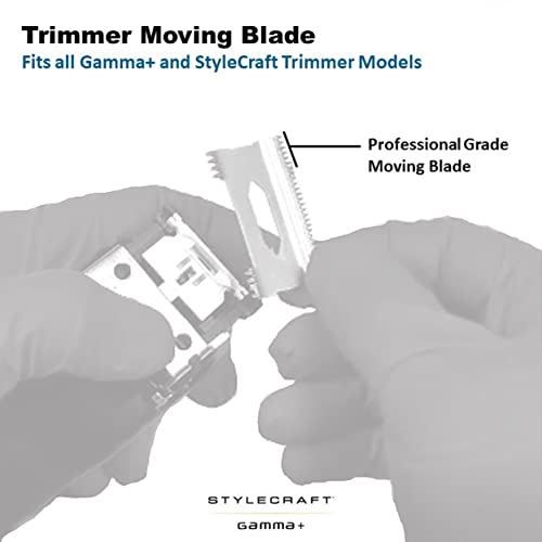 GAMMA+ Hair Trimmer Fixed Moving Blade Replacement Professional Grade - style: Fixed Classic X-Pro Blade Stainless Steel with Black The One Moving Trimmer Blade Set