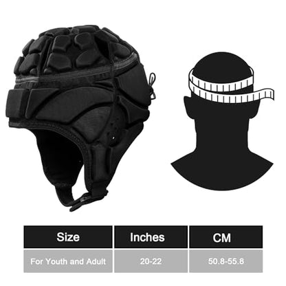 ZENFUN Rugby Helmet Shell, Soft Padded Headgear for Soccer, Protective Football Headguards for Youth, Scrum Cap for Kids, Medium/Large/Extra Large Size - size: Medium