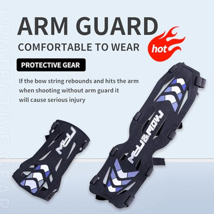 11.2in Long/6.7in Short Armguard Professional Competition Archery Bow Range with 4-Strap/2-Strap Buckles Shooting Practice Guard Nylon Carbon Forearm Protector Arm Guard - size: Black Long