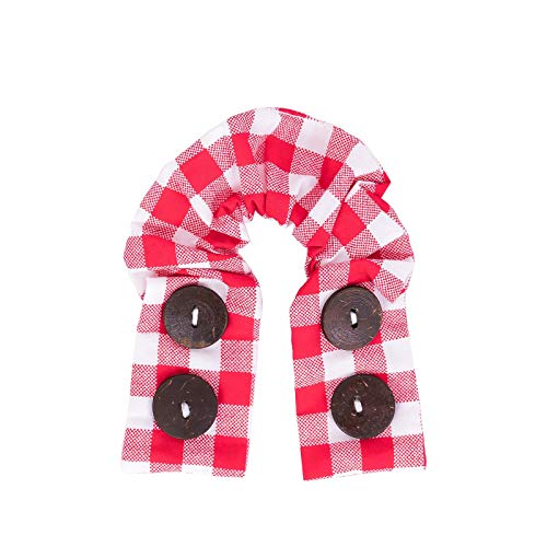 LOFBAZ Strap Holder with Buttons for Hook Face Covering Extender Adjustable Protection Reusable Washable Straps Plaid Red OS - color: Plaid Red