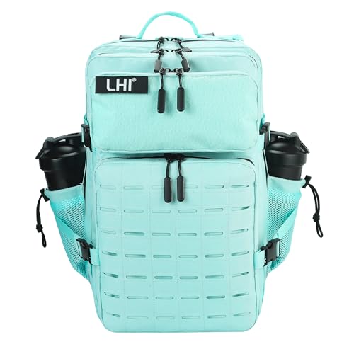 LHI Tactical Military Backpack for Men 25L/45L Large Molle Army Assault Pack 3 Day Hiking Rucksack With Bottle Holder - color: Green, size: 45L