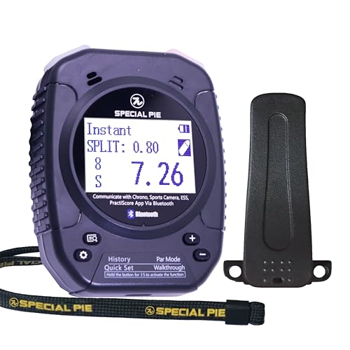 Indesign Shot Timer with Belt Clip - 2025 Upgraded Shot Timer for Shooting Competition, Bluetooth Connect, Ideal for IPSC, IDPA, USPSA - color: Black