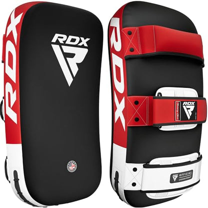 RDX Muay Thai Pad for Training, Curved Kickboxing Kicking Strike Shield, Coaching Kick Boxing, MMA, Martial Arts, Karate, Taekwondo, Punching, Foot, Knee and Elbow Target - color: Red