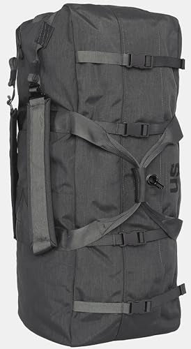 USGI Industries Military Style Deployment Duffel Bag for Camping, Hiking & Travel - color: Black