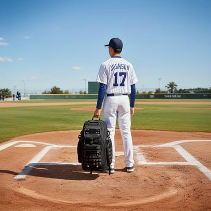 Rolling Baseball Bag with Wheels, Softball Catchers Gear Bag