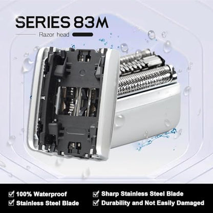 83M Series 8 Replacement Head Compatible with Braun S8 - color: silver