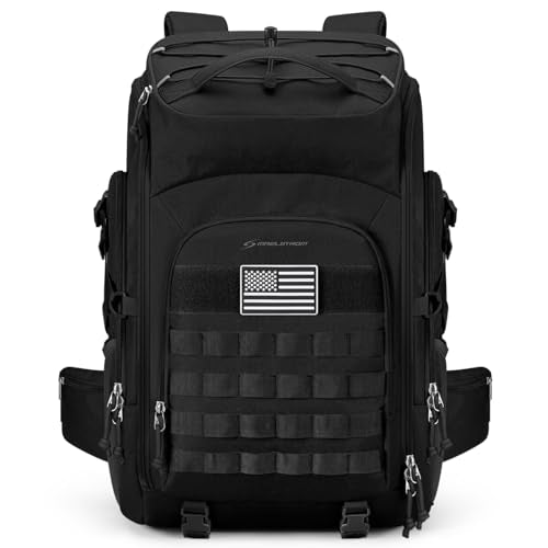 Maelstrom Tactical Backpack for Men, Water Resistant 40L Military Bag - color: A.black