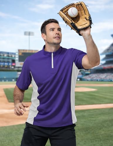 Men’s Cage Jacket Baseball Windbreaker Lightweight Batting Practice Pullover for Training Water-Resistant Jacket - color: Purple, size: Small