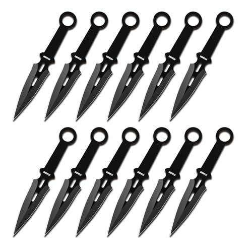 Dispatch Throwing Knives Set of 12, Professional Throwing Knife with Nylon Sheath, Stainless Steel Well Balanced Kunai Throwing Knives for Recreation and Competition - style: Classic