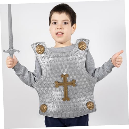 FRCOLOR 1set Lightweight Compact Boys and Girls Knight Costume Set Toy Shield Armour Helmet Sword