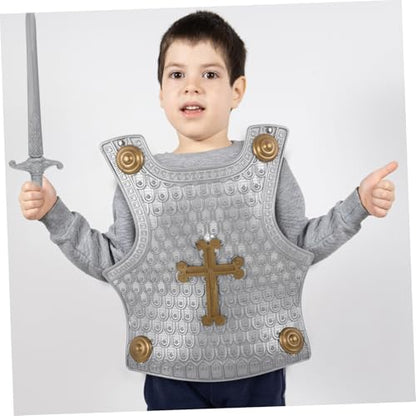 FRCOLOR 1set Lightweight Compact Boys and Girls Knight Costume Set Toy Shield Armour Helmet Sword