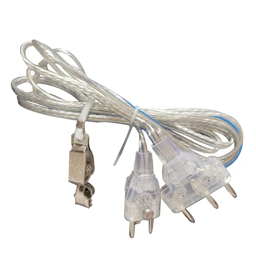 LEONARK Fencing Epee Saber Foil Body Cord Mask Cord Fencing Wire Clamp Clip- Two-Pin Plug/Three-Pin Plug Clear Wire (Set of 2) - size: Epee