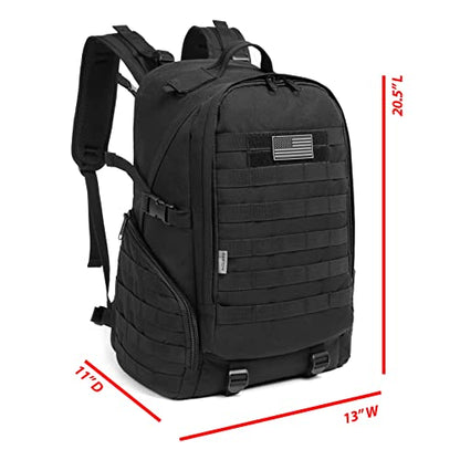 K-Cliffs Tactical Range Duffel Bag 27 Inch Heavy Duty Laptop Backpack Durable MOLLE Travel Gym Gear Tote 2pcs Combo Bundle, Black