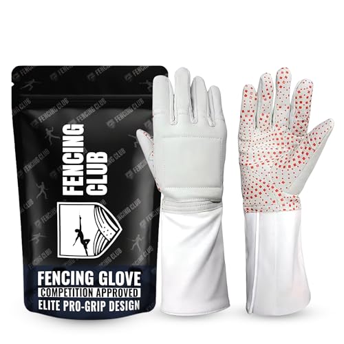 Fencing Glove, 3-Weapon Washable, Pro-Grip Silicone Design, Foil Epee and Saber, Competition Approved - size: 11