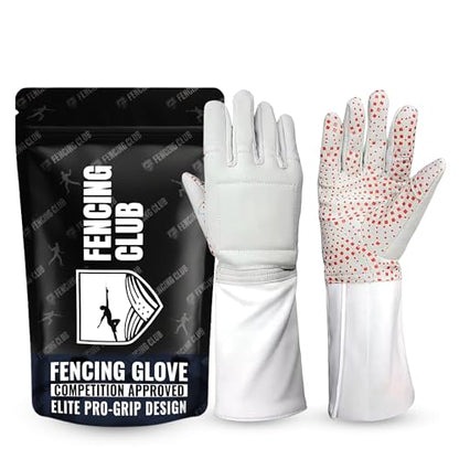 Fencing Glove, 3-Weapon Washable, Pro-Grip Silicone Design, Foil Epee and Saber, Competition Approved - size: 8