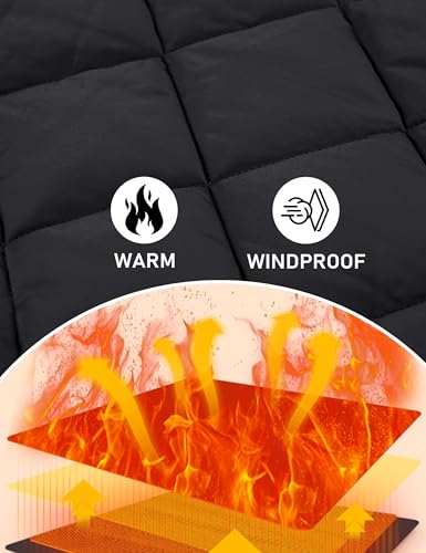 TACVASEN Men's Padded Jackets Winter Full Zipper Fleece Outwear Casual Windproof Bomber Varsity Coat - color: Black, size: Small