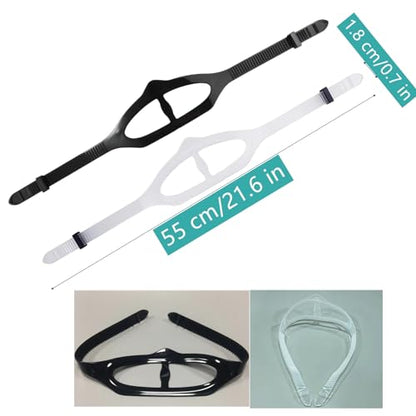 2 PCS Universal Dive Mask Strap Replacement Silicone Strap for Diving Swimming Snorkeling, Black, White