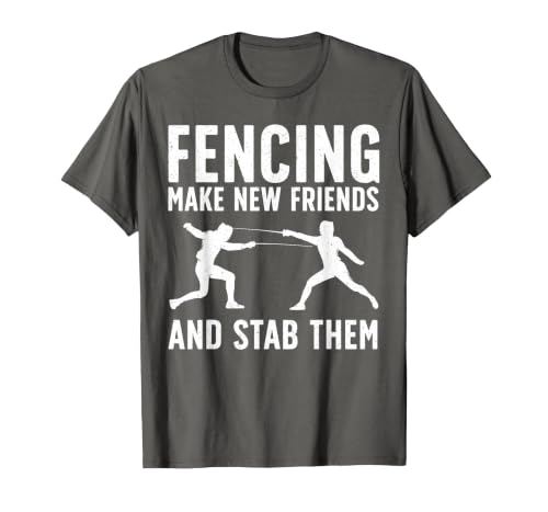 Best Fencing Design for Men Women Kids Fencing Sport Fencer T-Shirt - color: Asphalt Grey, size: Medium