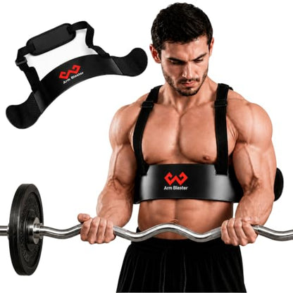 Arm Blaster Bicep Curl with Neoprene Padding, Adjustable Aluminum Bicep Curl Isolator, Bicep Blaster Arm Trainer for Weight Lifting Bodybuilding Home Gym Workout - color: Black
