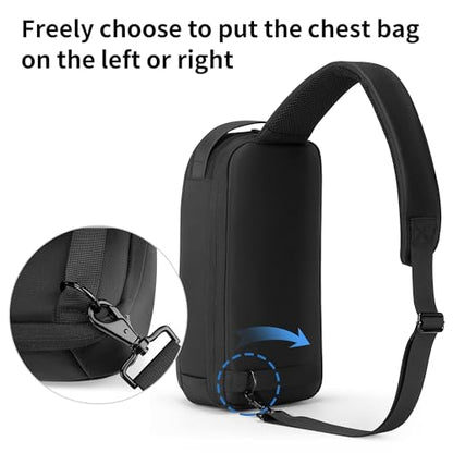 Kingsons Sling Crossbody Bag for Men Chest Shoulder Backpack Casual Daypack - color: Ks3288w-a