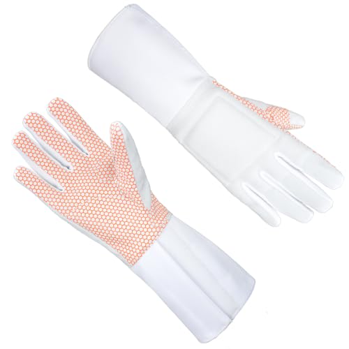 Fencing Gloves - Anti-Slip Silicone Texture Fencing Glove for Epee Foil and Sabre - Leather Fencing Gloves for Match and Practice - size: 8