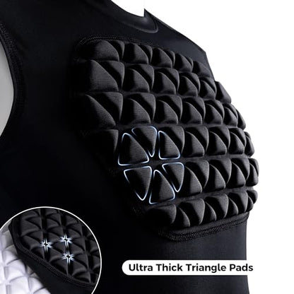 Adult Baseball Chest Rib Protector Padded Compression Shirt - color: Grey/White, size: Large