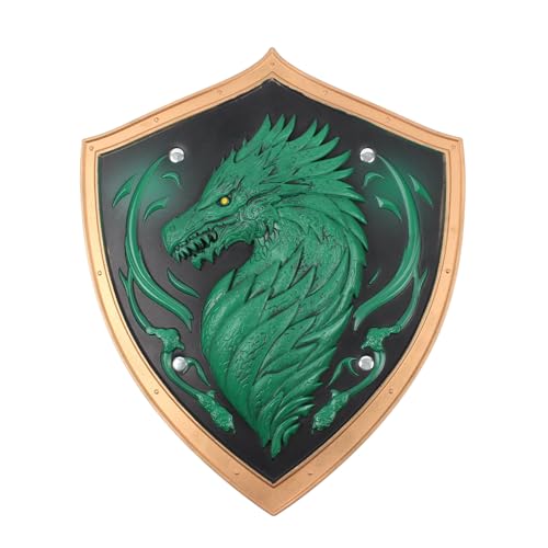 Flexible Foam 23.5" Sword and Shield Play Set Cosplay Combat Prop LARP Party Accessories Dragon Bird Tortoise Knights - color: Green