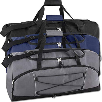 60 Liter, 26 Inch Duffle Bag – Heavy Duty Extra Large Sports Gym Equipment Travel Duffel Bag for Men and Women (Blue) - color: Blue