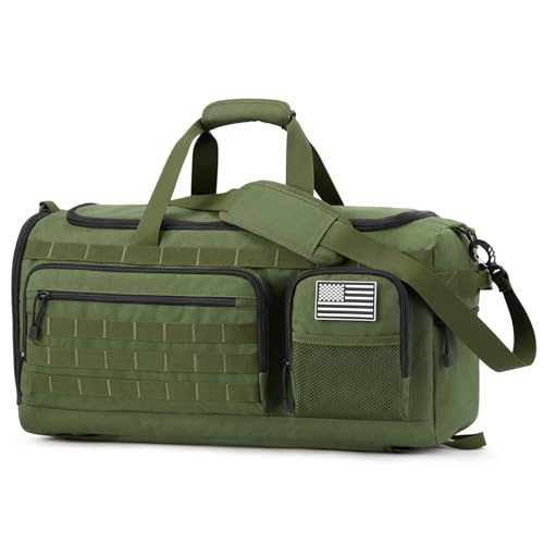 G4Free 3-in-1 Duffle Bag Travel Gym Sports, Large Tactical Duffel Backpack - color: Green
