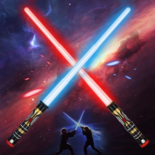 TOY Life 2 Pack Dark Saber Light a Saber for Kids Light up Sword LED Lightsavers Inquisitor Light Up Swords for Kids Sable de Luz Sound Retractable Attachable - style: 2-Pack