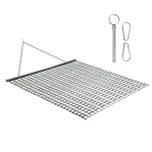 Rengue ATV/UTV 4x4 Feet Baseball Field Drag, Lawn Leveling Steel Mesh Heavy Duty Surface Leveling Mat, Drag Harrow for Gravel, Manual or Vehicle Driveway, Soil Leveling, Farm Garden, Football Field
