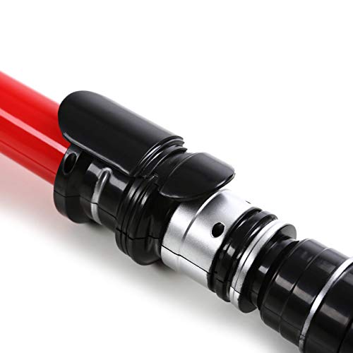 MewduMewdu Light up Saber Toy with Electronic Lights & FX Sound Effect for Kids and Adults, Red LED Light Expandable Light Sword Toy for Party, Halloween, Holiday, Birthday Roleplay(with Belt Clip) - style: with Belt Clip