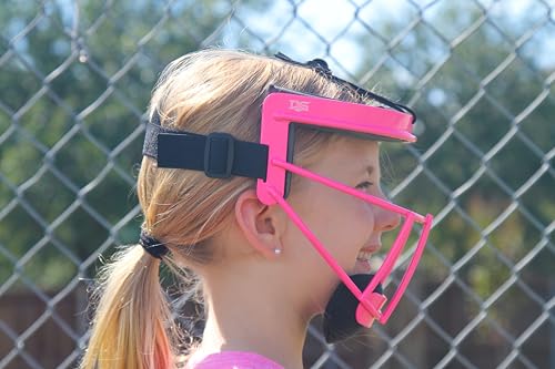 Defender Fielder’s Wire Mask - High-Impact Steel Infielder Face Guard for Softball & Baseball - Adult & Youth Sizes - Lightweight, Maximum Visibility & Secure Fit - color: Pink, size: Youth