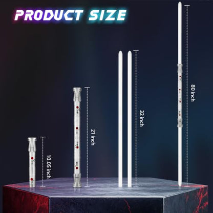 Light Saber, Heavy Dueling Light Sabers 2 Pack, 12 RGB Colors 16 Sound Fonts with Metal Hilt Double-Bladed Light Saber Smooth Swing Motion Control 2 in 1 Light Sabers for Adults