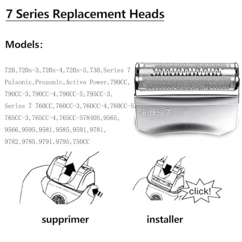 Series 7 70S Replacement Shaver Heads for Braun Series 7 Electric Razors
