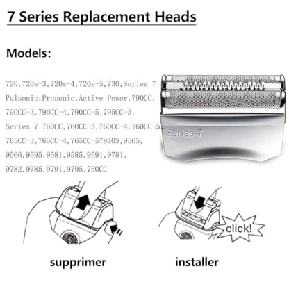 Series 7 70S Replacement Shaver Heads for Braun Series 7 Electric Razors