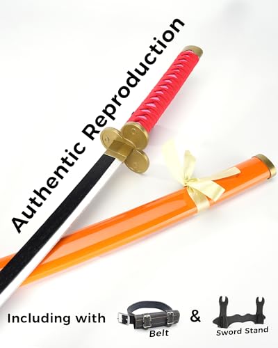Cold Blade Katana Sword - 41 inches Katana Replica with Holster Belt and Display Stand - Sword with Authentic Design - color: Pale Moon