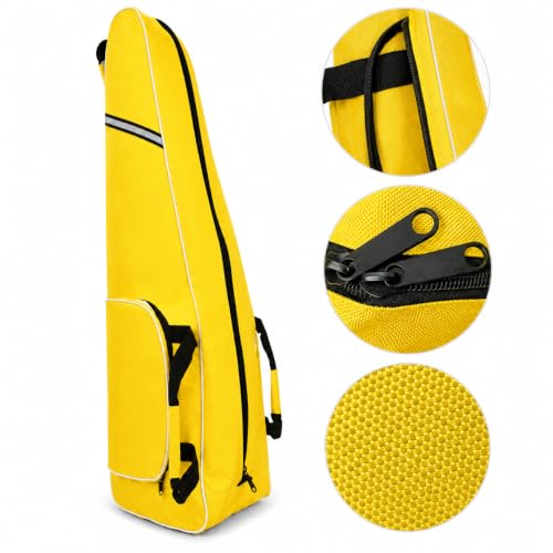 Fencing Bag with Wheels, Rolling Fencing Bag for Foil Epee Saber, Long Sword Carrier for HEMA and Fencing Gear, Side Pocket and Carry Handles - color: Yellow