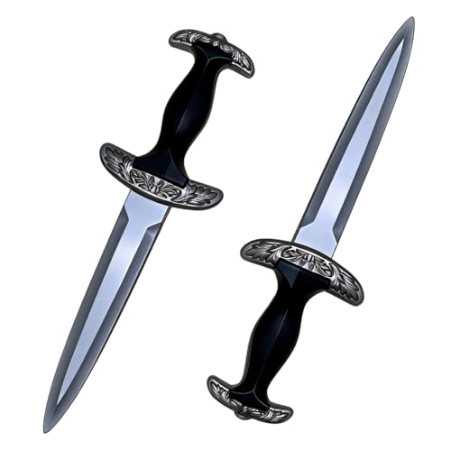 Realistic Fake Sword Foam Knife, 15" Fake Dagger Knife Prop,Medieval Knight Weapons for LARP Costume Halloween - color: C