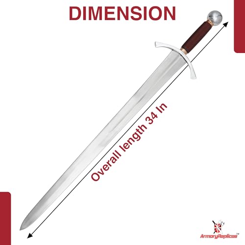 Armory Replicas™ Medieval Hand Forged Knight Sword EN45 Carbon Steel Full Tang with Scabbard - style: Archer's Sword