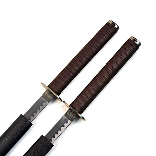 Ace Martial Arts Supply Leonardo Dual Ninja Swords with Back Carrying Scabbard