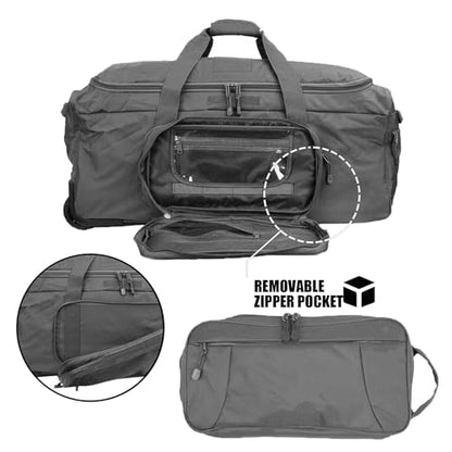 120L Travel Duffle Bag With Wheels Expandable Rolling Travel Bag for Men - color: Grey