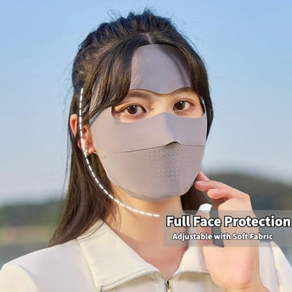 UPF 50+ Reusable Cloth Mask, UV Guard Face Cover, Korean Slim Fit - color: Dark Grey