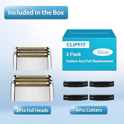 FXFS2 Foil Shaver Replacement Foil Compatible with Babyliss Foil Shaver FXFS2, Silver Color, 2Pack - color: Silver 2 Pack
