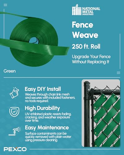 Pexco Privacy Slats for Chain Link Fence, 250 Ft, Green - color: Green
