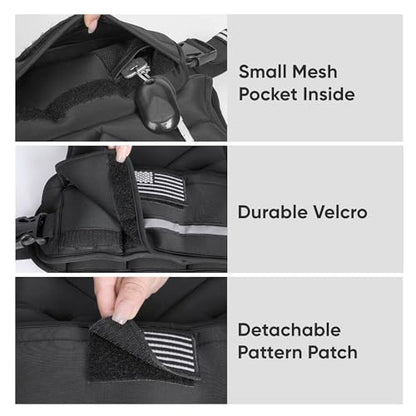 APEXUP Adjustable Weighted Vest, 4-10lb/12-18lb/20-32lb Vest with 6 Ironsand Weights and Large Pocket, Weight Vest for Men Women Strength Training, Running, Walking - color: Black, size: 12-18lbs