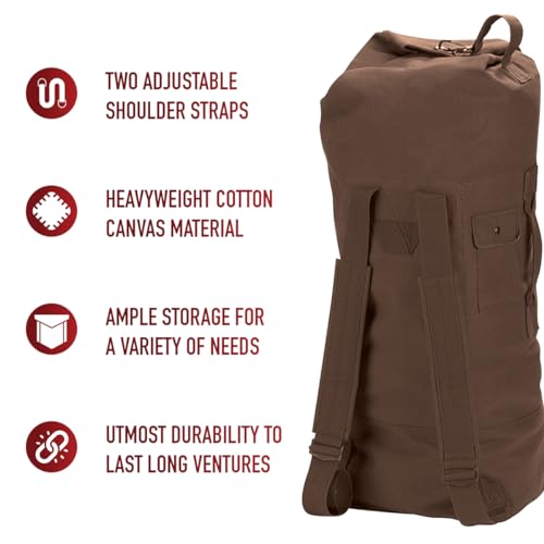 GI Style Double Strap Duffle Bag - color: Earth Brown