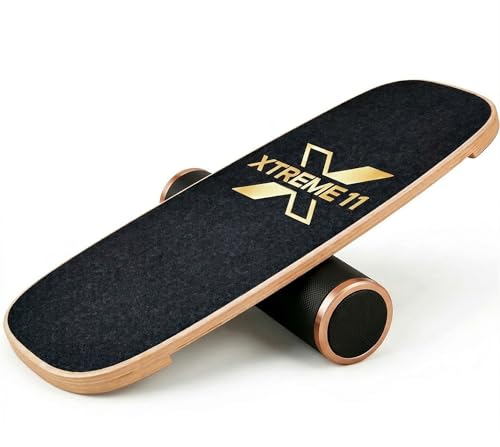 Wooden Balance Board Trainer, Non-Slip Roller for Surf & Skate