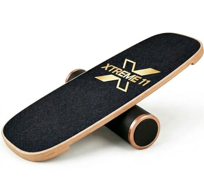 Wooden Balance Board Trainer, Non-Slip Roller for Surf & Skate